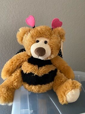 Plush bear Treasures Floral Bumble Bee Valentines Day stuffed animal cute heart